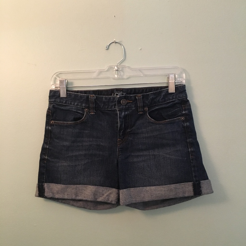 Loft Dark Wash Jean Shorts